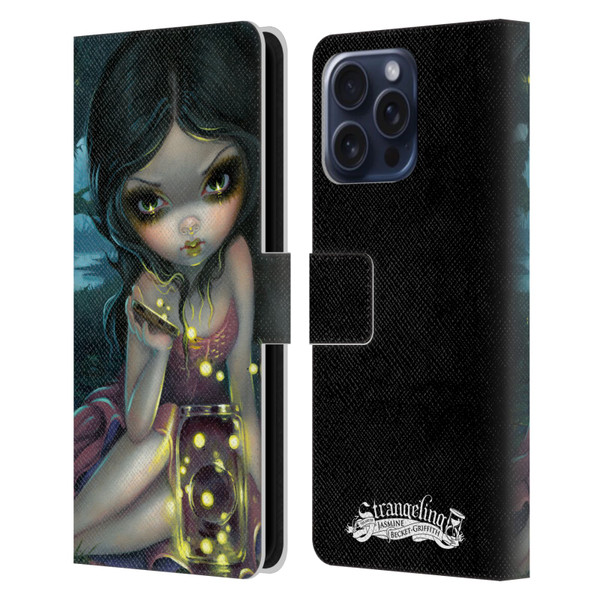 Strangeling Art Fireflies in Summer Leather Book Wallet Case Cover For Apple iPhone 16 Pro Max