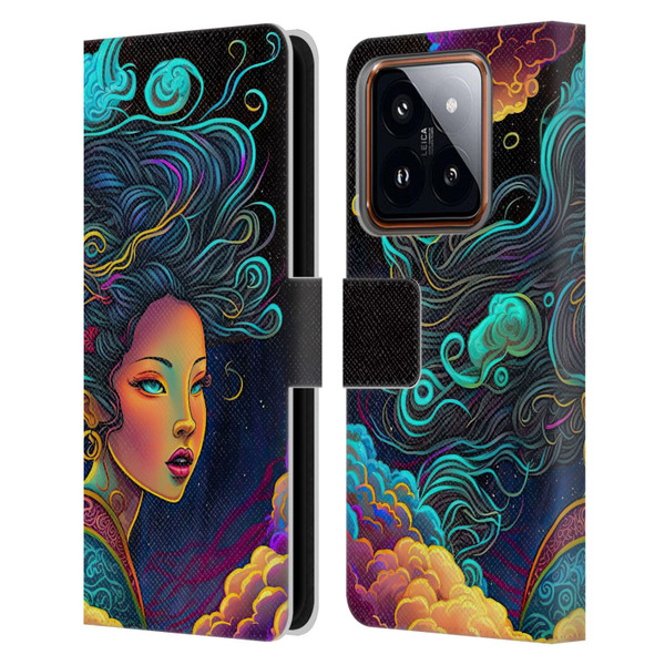Wumples Cosmic Arts Cloud Goddess Leather Book Wallet Case Cover For Xiaomi 14