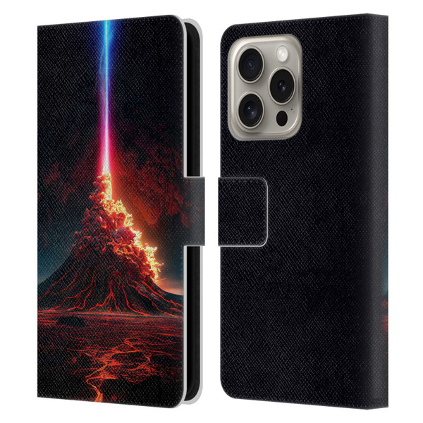 Wumples Cosmic Universe Int Eruption Leather Book Wallet Case Cover For Apple iPhone 16 Pro