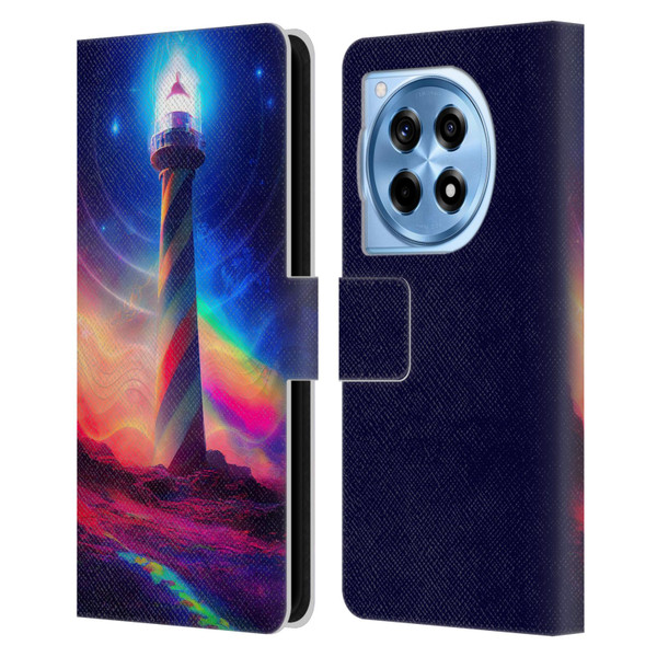 Wumples Cosmic Universe Lighthouse Leather Book Wallet Case Cover For OnePlus 12R