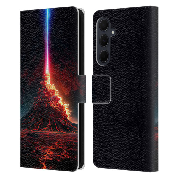 Wumples Cosmic Universe Int Eruption Leather Book Wallet Case Cover For Samsung Galaxy A35 5G