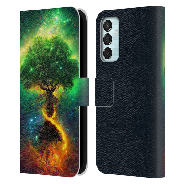 Wumples Cosmic Universe Yggdrasil, Norse Tree Of Life Leather Book Wallet Case Cover For Samsung Galaxy M15/F15 5G