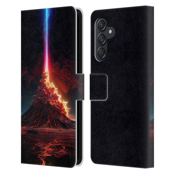 Wumples Cosmic Universe Int Eruption Leather Book Wallet Case Cover For Samsung Galaxy M55 5G