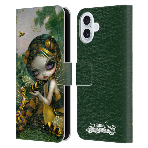 Strangeling Dragon Bee Fairy Leather Book Wallet Case Cover For Apple iPhone 16 Plus