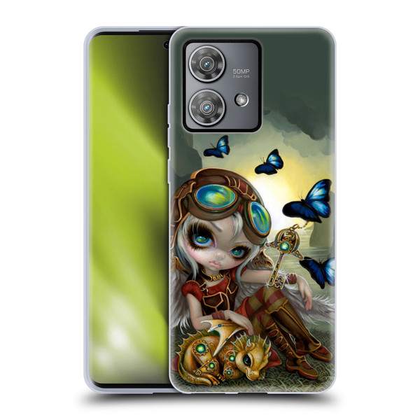 Strangeling Dragon Steampunk Fairy Soft Gel Case for Motorola Edge 40 Neo 5G