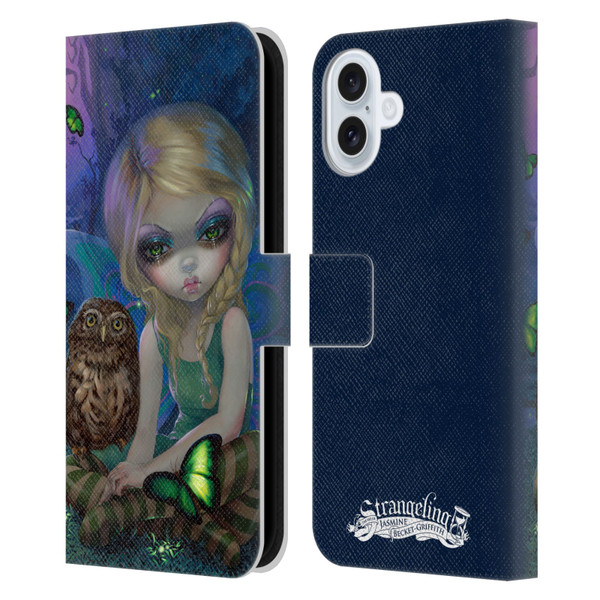 Strangeling Fairy Art Summer with Owl Leather Book Wallet Case Cover For Apple iPhone 16 Plus