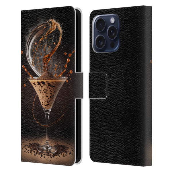 Spacescapes Cocktails Contemporary, Espresso Martini Leather Book Wallet Case Cover For Apple iPhone 16 Pro Max
