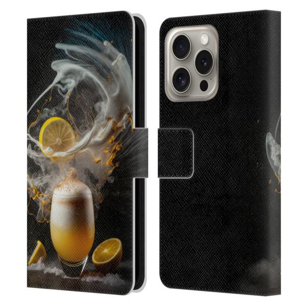 Spacescapes Cocktails Explosive Elixir, Whisky Sour Leather Book Wallet Case Cover For Apple iPhone 16 Pro