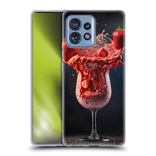 Spacescapes Cocktails Strawberry Infusion Daiquiri Soft Gel Case for Motorola Moto Edge 40 Pro