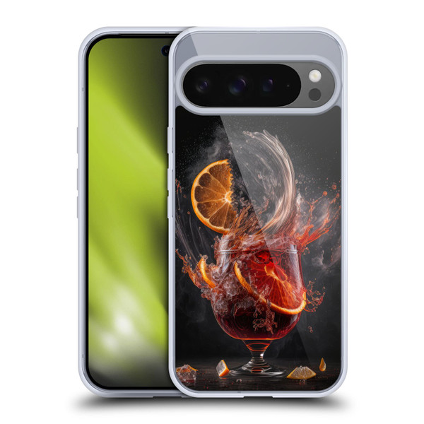 Spacescapes Cocktails Gin Explosion, Negroni Soft Gel Case for Google Pixel 9 Pro XL
