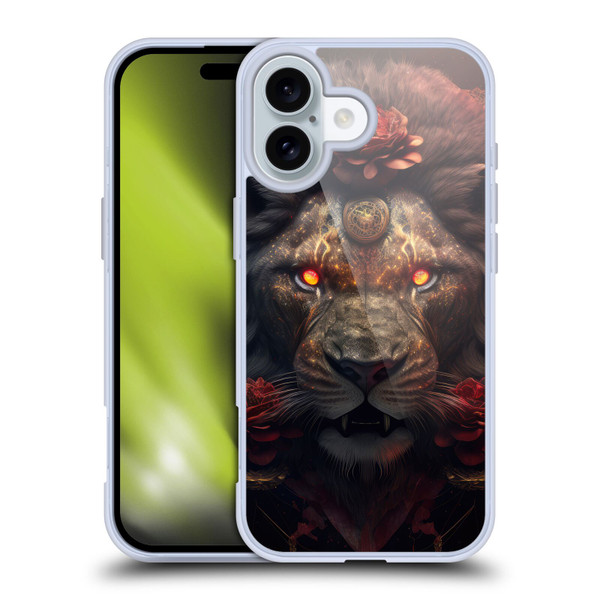 Spacescapes Floral Lions Crimson Pride Soft Gel Case for Apple iPhone 16