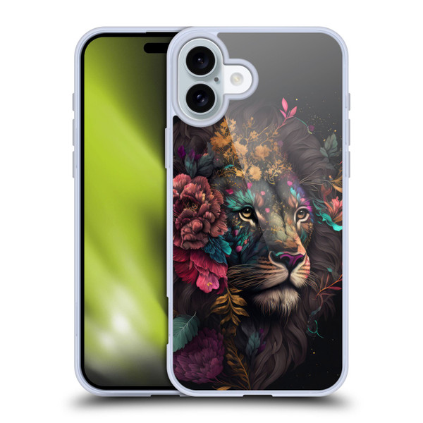 Spacescapes Floral Lions Ethereal Petals Soft Gel Case for Apple iPhone 16 Plus