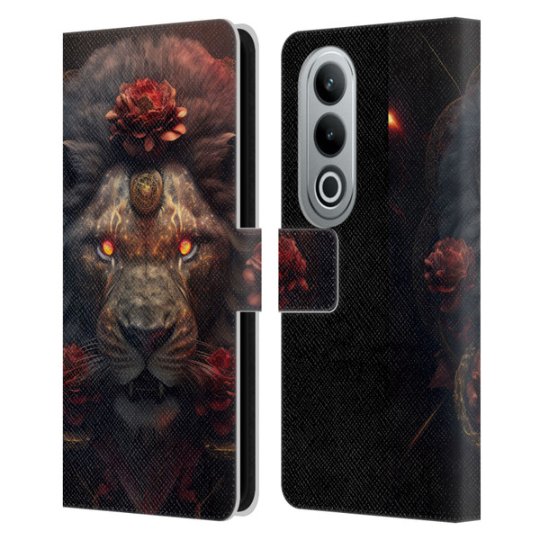Spacescapes Floral Lions Crimson Pride Leather Book Wallet Case Cover For OPPO OnePlus Ace 3V 5G