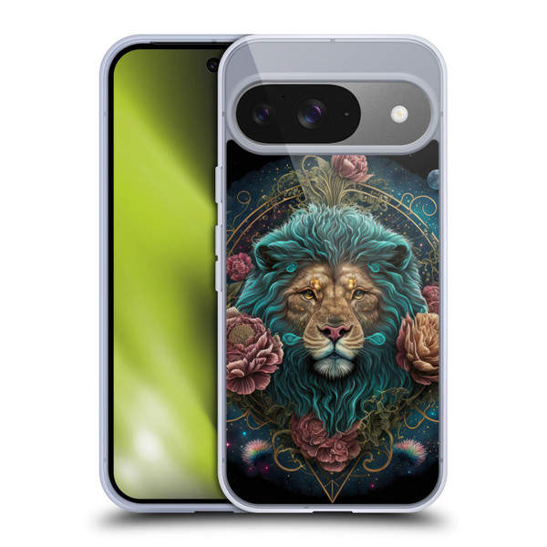 Spacescapes Floral Lions Aqua Mane Soft Gel Case for Google Pixel 9 / Pixel 9 Pro