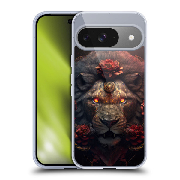Spacescapes Floral Lions Crimson Pride Soft Gel Case for Google Pixel 9 / Pixel 9 Pro