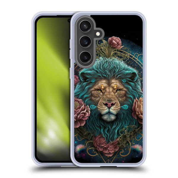 Spacescapes Floral Lions Aqua Mane Soft Gel Case for Samsung Galaxy S24 FE
