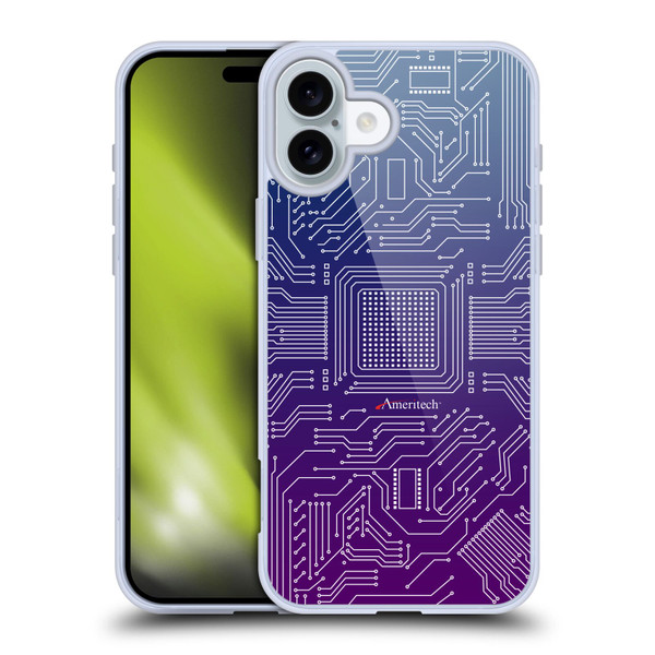 Ameritech Graphics Circuit Board Soft Gel Case for Apple iPhone 16 Plus