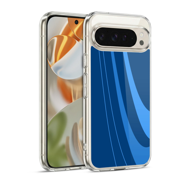 Ameritech Graphics Blue Mono Swirl Soft Gel Case for Google Pixel 9 / Pixel 9 Pro