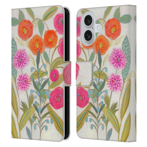 Suzanne Allard Floral Art Joyful Garden Plants Leather Book Wallet Case Cover For Apple iPhone 16