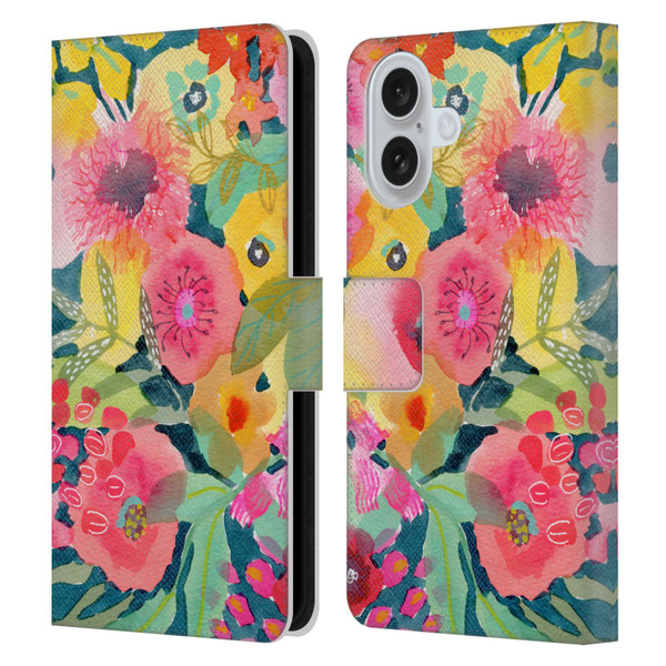 Suzanne Allard Floral Graphics Delightful Leather Book Wallet Case Cover For Apple iPhone 16
