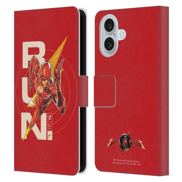 The Flash 2023 Graphics Barry Allen Run Leather Book Wallet Case Cover For Apple iPhone 16