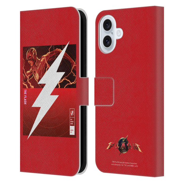 The Flash 2023 Graphics Barry Allen Logo Leather Book Wallet Case Cover For Apple iPhone 16 Plus