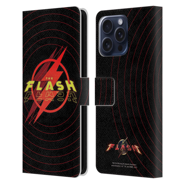 The Flash 2023 Graphics Logo Leather Book Wallet Case Cover For Apple iPhone 16 Pro Max