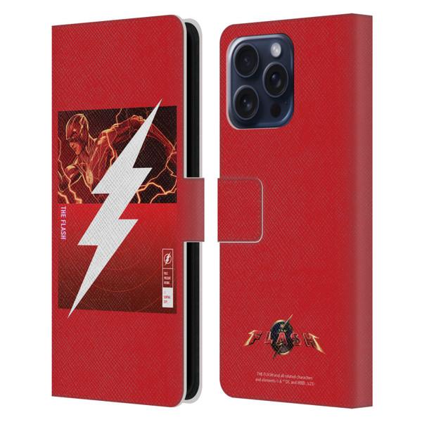 The Flash 2023 Graphics Barry Allen Logo Leather Book Wallet Case Cover For Apple iPhone 16 Pro Max