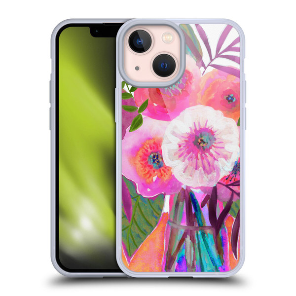 Suzanne Allard Floral Graphics Sunrise Bouquet Purples Soft Gel Case for Apple iPhone 13 Mini