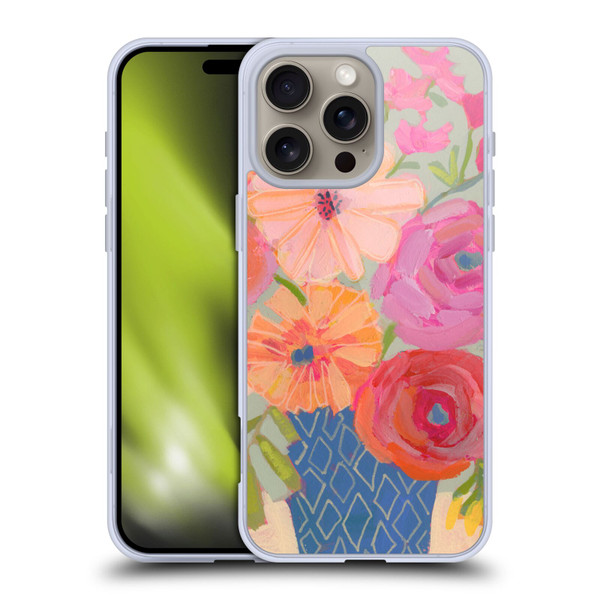 Suzanne Allard Floral Graphics Blue Diamond Soft Gel Case for Apple iPhone 16 Pro Max