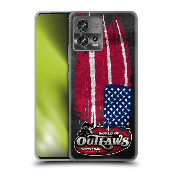 World of Outlaws Western Graphics US Flag Distressed Soft Gel Case for Motorola Moto Edge 30 Fusion