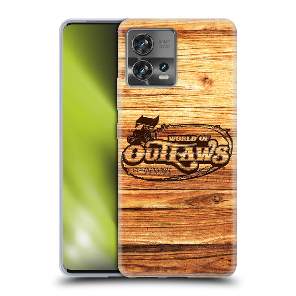 World of Outlaws Western Graphics Wood Logo Soft Gel Case for Motorola Moto Edge 30 Fusion
