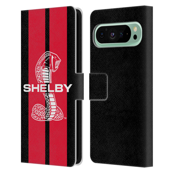 Shelby Car Graphics Red Leather Book Wallet Case Cover For Google Pixel 9 Pro XL