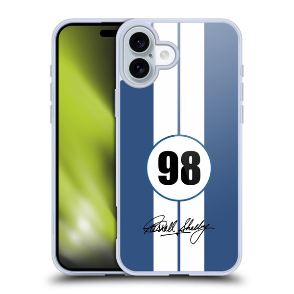 Shelby Car Graphics 1965 427 S/C Blue Soft Gel Case for Apple iPhone 16 Plus & MagSafe