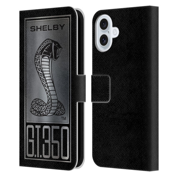 Shelby Car Graphics GT350 Leather Book Wallet Case Cover For Apple iPhone 16 Plus