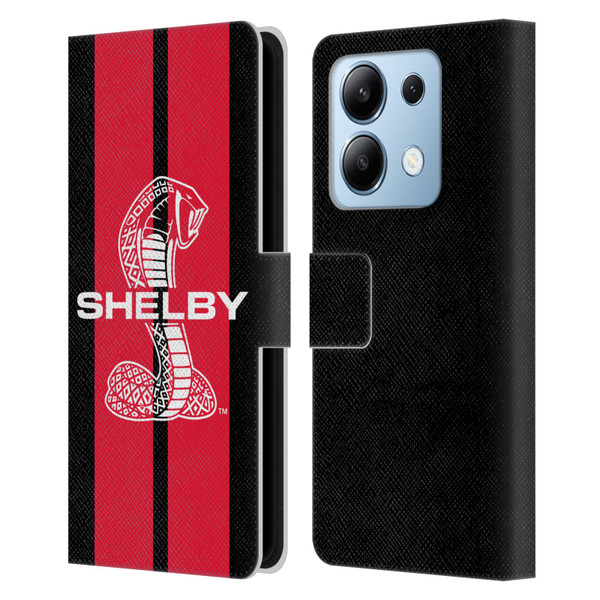 Shelby Car Graphics Red Leather Book Wallet Case Cover For Xiaomi Redmi Note 13/13 Pro 5G