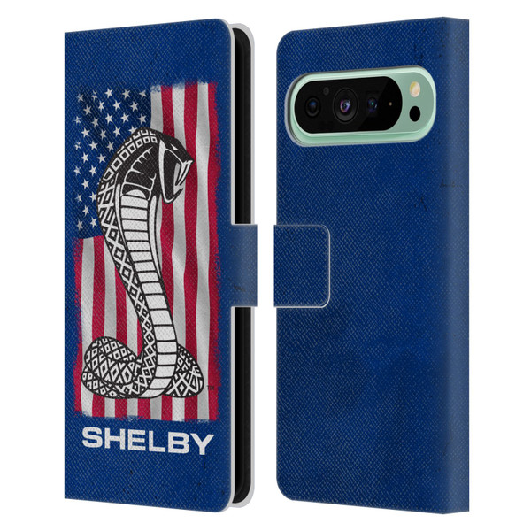 Shelby Logos American Flag Leather Book Wallet Case Cover For Google Pixel 9 Pro XL