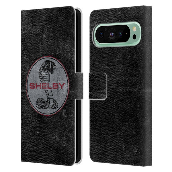Shelby Logos Distressed Black Leather Book Wallet Case Cover For Google Pixel 9 Pro XL