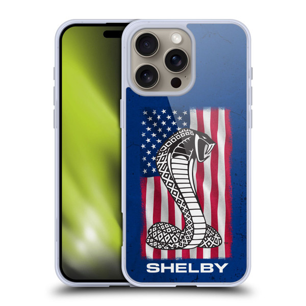 Shelby Logos American Flag Soft Gel Case for Apple iPhone 16 Pro Max