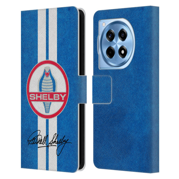 Shelby Logos Distressed Blue Leather Book Wallet Case Cover For OnePlus 12R