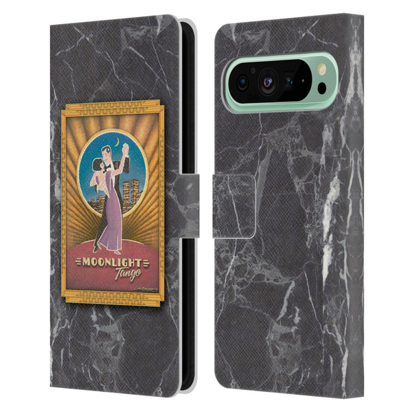 Larry Grossman Retro Collection Moonlight Tango Leather Book Wallet Case Cover For Google Pixel 9 Pro XL