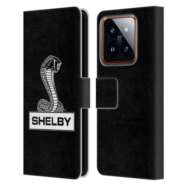 Shelby Logos Plain Leather Book Wallet Case Cover For Xiaomi 14