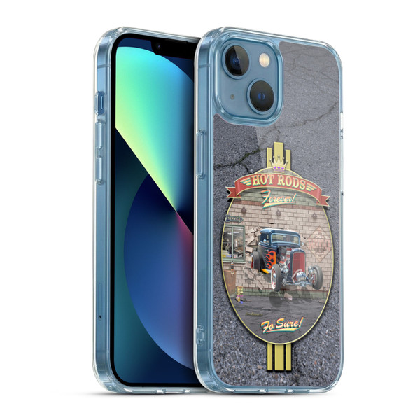 Larry Grossman Retro Collection Hot Rods Forever Soft Gel Case for Apple iPhone 13 Mini & MagSafe