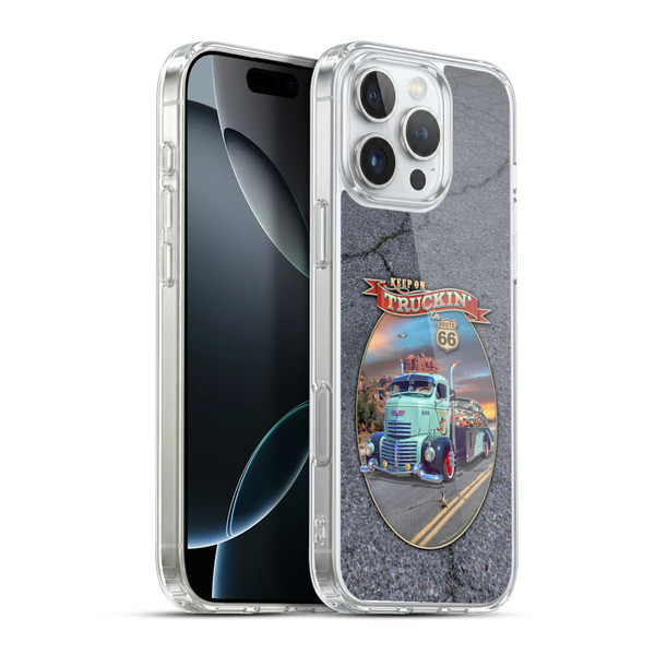 Larry Grossman Retro Collection Keep on Truckin' Rt. 66 Soft Gel Case for Apple iPhone 16 Pro Max & MagSafe