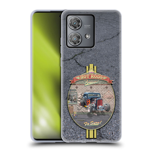 Larry Grossman Retro Collection Hot Rods Forever Soft Gel Case for Motorola Edge 40 Neo 5G