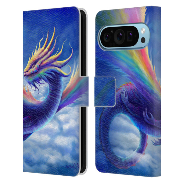 Anthony Christou Art Rainbow Dragon Leather Book Wallet Case Cover For Google Pixel 9 / Pixel 9 Pro