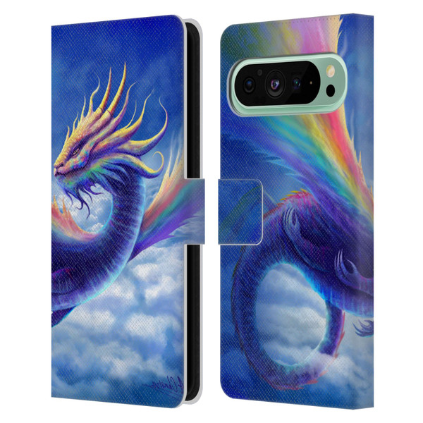 Anthony Christou Art Rainbow Dragon Leather Book Wallet Case Cover For Google Pixel 9 Pro XL