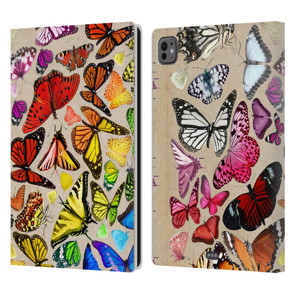 Anthony Christou Art Rainbow Butterflies Leather Book Wallet Case Cover For Apple iPad Pro 11 M4 2024