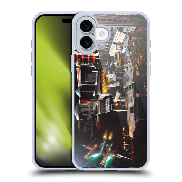 Anthony Christou Art Space Station Soft Gel Case for Apple iPhone 16 Plus