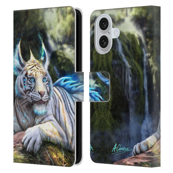 Anthony Christou Art Water Tiger Leather Book Wallet Case Cover For Apple iPhone 16